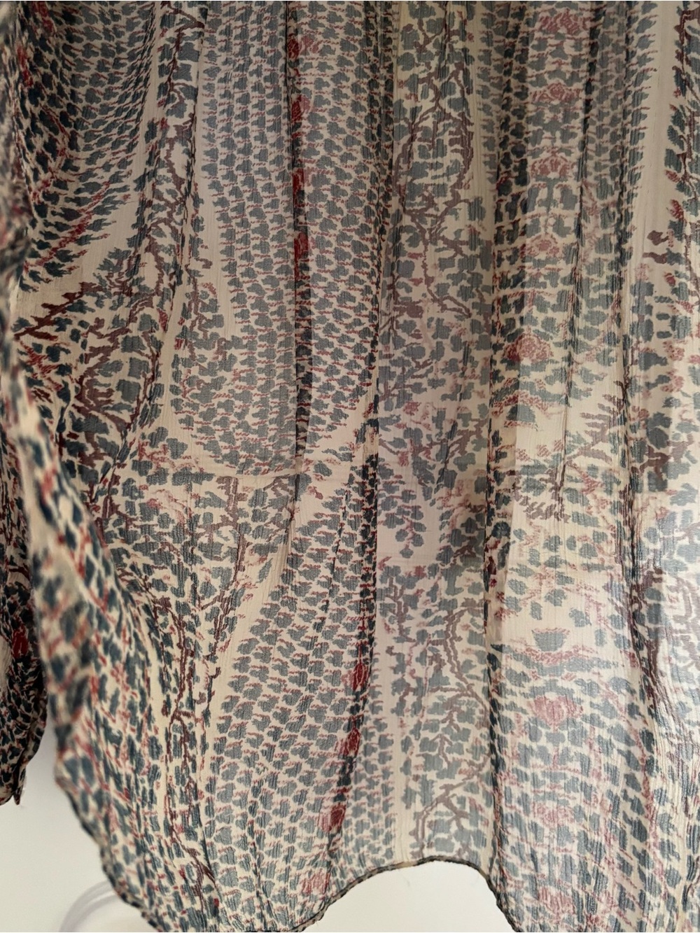 Isabel Marant Cream Silk Top with Blue & Rust Floral Print - Picture 6 of 8
